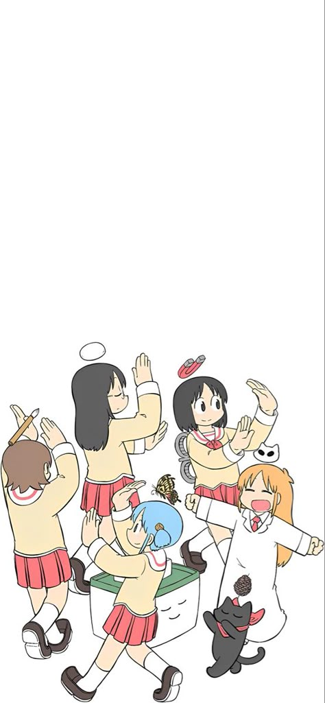 Nichijou Phone Wallpaper, Nichijou Wallpaper Iphone, Nichijou Wallpapers, Nichijou Pfp, Nichijou Manga, Waller Paper, Gangsta Anime, 3d Pose, Slice Of Life Anime