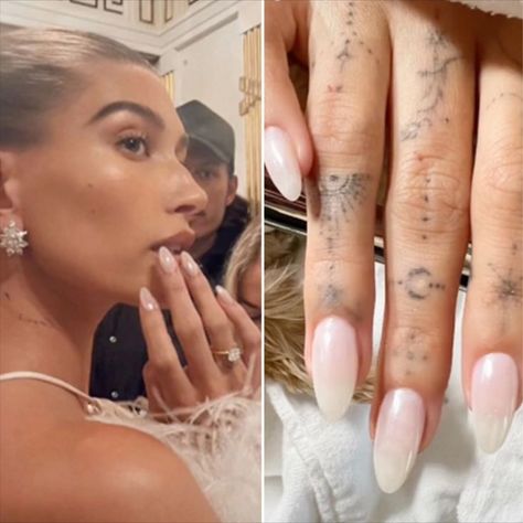 Celebrity Nails Trends, Hailey Bieber Wedding, Hailey Bieber Nails, Bieber Nails, Celebrity Nails, Black Ink Tattoos, Hailey Baldwin, Hailey Bieber, Nail Trends