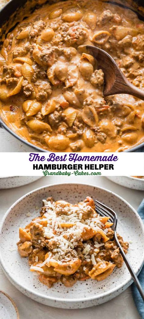 Ground Beef Hamburger Helper Recipes, Gourmet Hamburger Helper, Hamburger Helper Copycat Recipes, Home Hamburger Helper, Egg Noodle Hamburger Helper, Elevated Hamburger Helper, Cheesy Hashbrown Hamburger Helper, Cheesy Hamburger Helper Homemade, Fancy Hamburger Helper