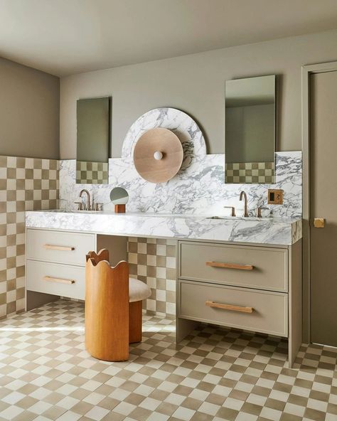 Bold Patterns, Sleek Lines: A Stunning Bathroom Makeover – Semihandmade Sarah Sherman, Sarah Sherman Samuel, Small Vanity, Trendy Furniture, Vanity Chair, Lulu And Georgia, Small Chair, Amber Interiors, Furniture Trends