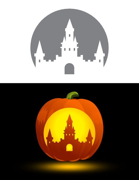 Printable Castle Pumpkin Stencil Pumkin Carving Disney Castle, Pumpkin Castle Carving, Disney Castle Pumpkin Carving, Castle Pumpkin Carving, Pumpkin Carving Designs Printable, Castle Pumpkin, Pumkin Carving, Pumpkin Carving Designs, Pumpkin Stencil