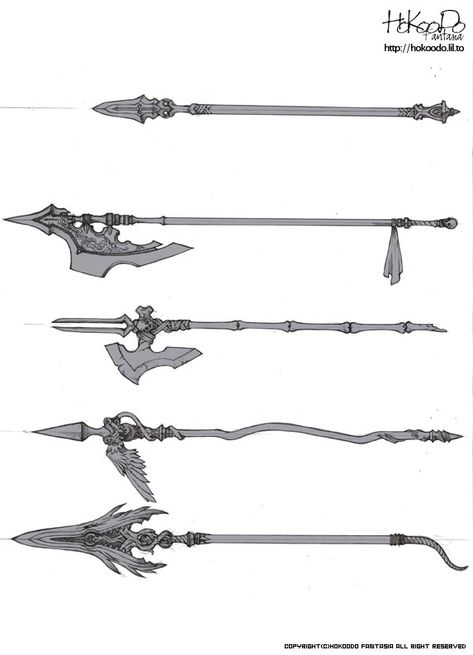 Polearm concepts, good start for weapons.  I refuse the duct tape covered boffer swords, they look so cheap and lame. Dnd Monk, Fantasy Items, Props Concept, Types Of Swords, Magic Items, The Elder Scrolls, Prop Design, Elder Scrolls, Game Assets