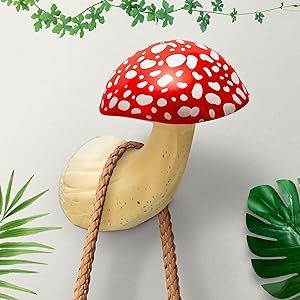 Shrumiez Mushroom Wall Hook Decor - Cottagecore Toadstool Bohemian Boho Unique Cute Cool Fun Funky Wall Hook for Coat and Towel - Kitchen, Bedroom, Bathroom - Holds Up to 25 Pounds! Crochet Mushroom Room Decor, Frog And Mushroom Room Decor, Wall Hook Decor, Mushroom Wall Hooks, Mushroom Shaped Pillows, Toad Stool Mushroom, Cottagecore Bohemian, Hook Decor, Whimsical Cottagecore