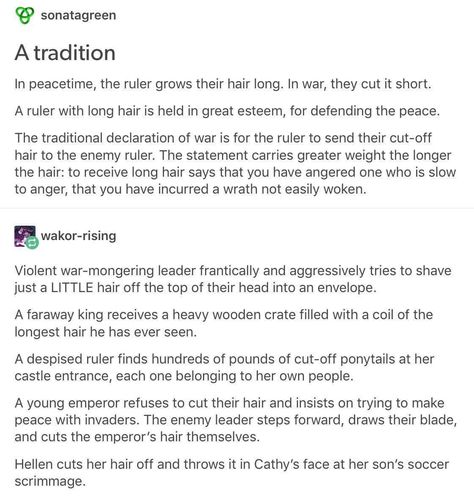 Funny Rapunzel, Hair Quotes Funny, Funny Tumblr Stories, Tumblr Stories, Funny Tumblr, Dialogue Prompts, Humor Hilarious, Hair Quotes, Story Prompts