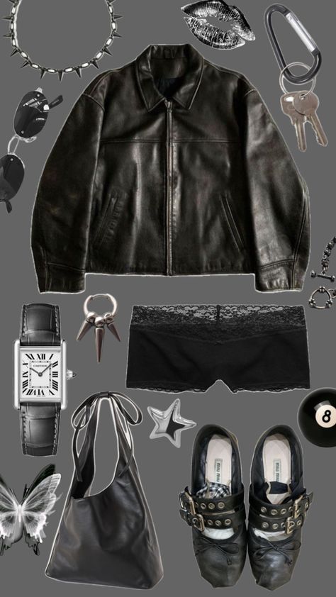 #outfitinspo #outfit #black #white #grey #gray #greyscale #star Outfit Black, Black White, Outfit Inspo, Stars, Grey, White, Black