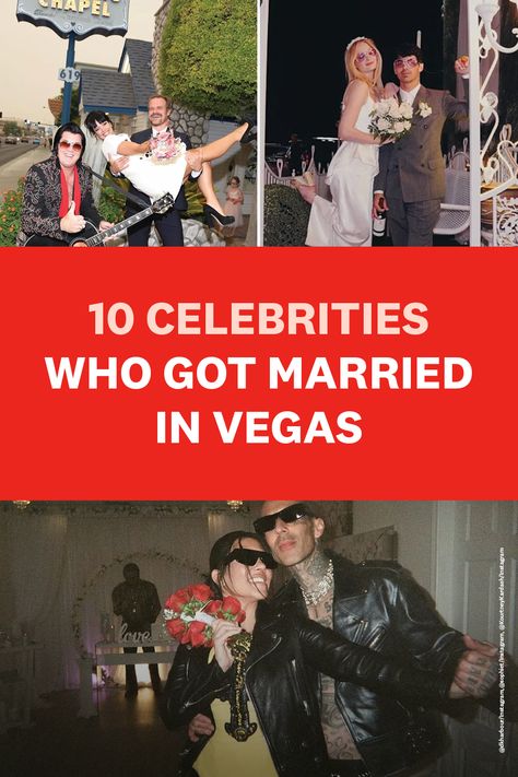 From Ben and Jen to Joe and Sophie, these celebrity elopements featured Elvis impersonators, outfit changes, late-night pool parties, and so much more. And while not all of them were legally binding, these Vegas celebrity weddings were unforgettable. Relive our favorite moments below, and if you feel so inspired, use our expert-driven guide to plan your own celebrity-approved Las Vegas elopement. Vegas Elopement Elvis, Elvis Wedding Vegas, Joe And Sophie, Ben And Jen, Night Pool Party, Vegas Wedding Venue, Elvis Wedding, Las Vegas Wedding Venue, Married In Vegas