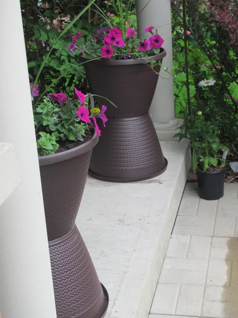 Tall wooden planters