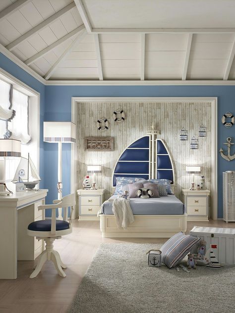 Construction Bedroom, Nautical Bedroom, Modern Kids Bedroom, Kids Bedroom Inspiration, Children Room, Awesome Bedrooms, Kids Room Design, Kids Bedroom Decor, Kids Bedroom Furniture