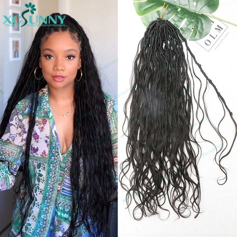 37.37US $ 62% OFF|Boho Locs Crochet Hair Human Hair Curls Pre Looped Crochet Hair Human Hair Body Wave Ends For Black Women Synthetic Locs| |   - AliExpress Pre Looped Crochet Hair, Boho Locs, Vacation Hairstyles, Body Wave, Boho Crochet, Crochet Hair Styles, Curled Hairstyles, Locs, Human Hair