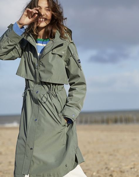 Helmsley null Waterproof Longline Hooded Raincoat , Size 10 | Joules UK Fair Day, Raincoat Outfit, Longline Coat, Waterproof Coat, Pottery Crafts, Hooded Raincoat, Belted Trench Coat, Padded Coat, Rain Coat