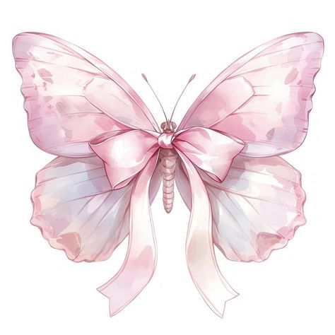 Eid Cartoon, Pink Butterfly Theme, Illustration Butterfly, Pink Ribbon Png, Bow Icon, Painted Lady Butterfly, Butterfly Chandeliers, Butterfly Ribbon, Lady Butterfly