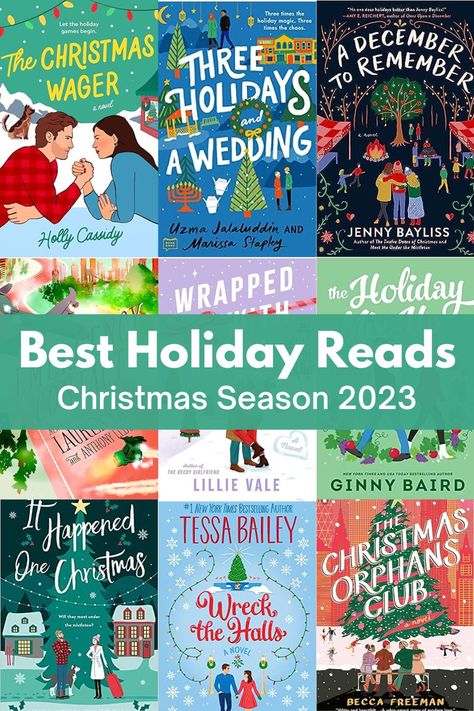 Grid image of 9 book covers with text overlay reading Best Holiday Reads - Christmas Season 2023. Christmas Books For Book Club, Christmas Books 2023, Books To Read In December, How To Gift Books, Christmas Books Aesthetic, Christmas Books For Adults, In A Holidaze, Books For 2023, Christmas Novels