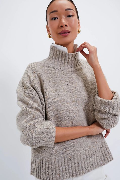 Marled Oat Hannah Turtleneck Sweater | Tuckernuck Maxi Skirt And Boots, Leather Maxi Skirt, Maya Rudolph, Skirt And Boots, Oversized Turtleneck Sweater, Oversized Turtleneck, Knitwear Fashion, Fall Sweater, Holiday Shopping