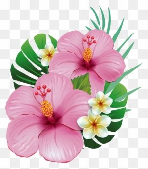 Moana Flowers, Hawaiian Flower Drawing, Hibiscus Clip Art, Flower Border Png, Festa Moana Baby, Fiesta Tropical, Hibiscus Plant, Hawaiian Art, Garden Watercolor