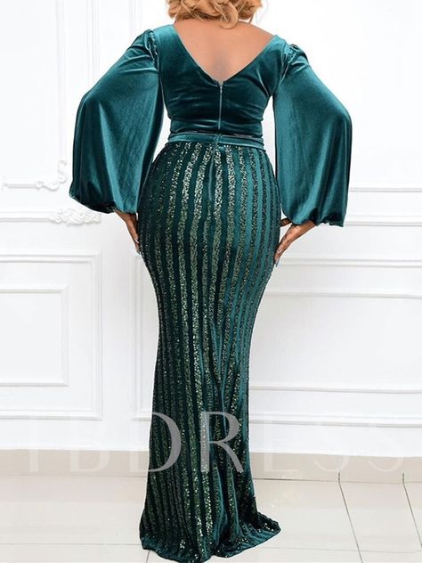 Plus Size Floor-Length Long Sleeve Split Pullover Women's Dress Glitter Dress Long, Beaded Maxi Dress, Africa Dress, Sequin Maxi Dress, Sequin Party Dress, Long Sleeve Sequin, Glitter Dress, Denim And Lace, Velvet Fashion