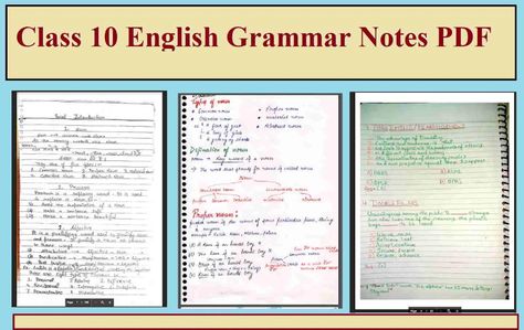 Class 10 English Grammar Notes PDF Best Handwritten Notes for Class 10th, SSC, IBPS, RRB, SBI Clerk and PO, etc Exams. Download Best PDFs from Various Authors Class 10 English Grammar, English Grammar Pdf, Grammar Notes, English Grammar Notes, English Grammar For Kids, Nouns And Pronouns, Study English Language, Grammar For Kids, Basic Grammar