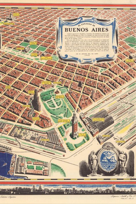 Introducing our exquisite "Vintage Map of Buenos Aires 1950" poster, a captivating piece of history and art combined. This meticulously illustrated map showcases the vibrant streets, iconic landmarks, and distinct neighborhoods that make up the heart of Argentina's beloved capital city. Immerse yourself in the rich heritage and charm of Buenos Aires as you trace the paths of the past on this stunning vintage map. Argentina Poster, Argentina Map, Street Map Art, City Illustration, Street Map, Illustrated Map, City Maps, Vintage Maps, Rainbow Dash