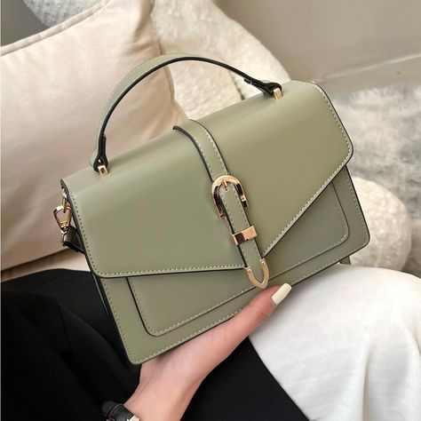 Vegan Leather This Listing Is For First Image - Additional Colors Available In Separate Listings See Images For Measurements Elegant Bags, Crossbody Tote Bag, Leather Satchel Bag, Embroidered Bag, Crossbody Tote, Womens Purses, Hand Bags, Square Bag, Green Bag