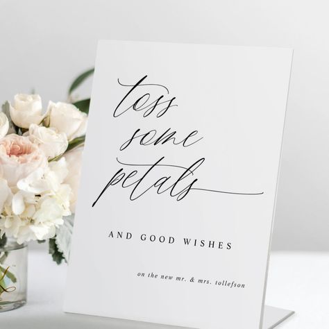 Petal Toss Sign, Petal Toss Wedding, Flower Toss, Romantic Calligraphy, Petal Toss, Wedding Toss, Wedding View, The Exit, Wedding Elements