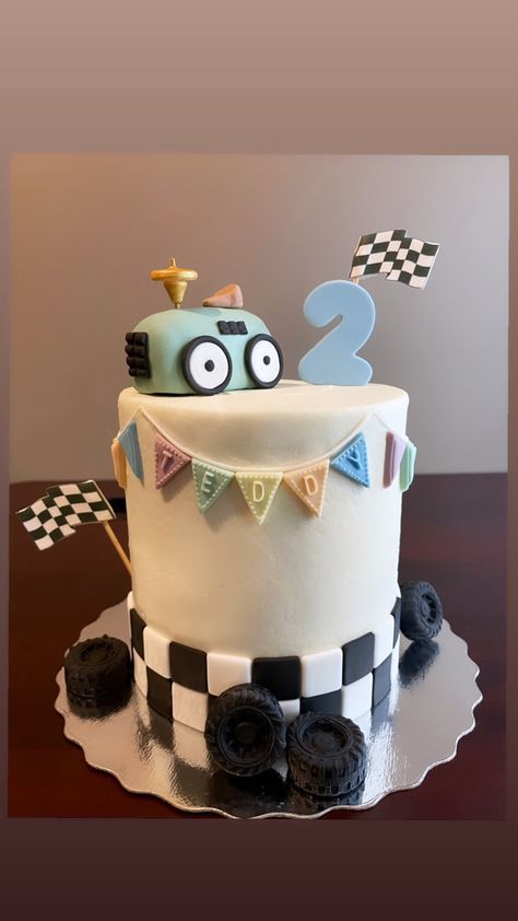 Cake Race Car, Vintage Race Car Cake, Car Birthday Cake, Race Car Cake, Toddler Boy Birthday, 2nd Birthday Photos, Race Car Cakes, Cars Birthday Cake, Boys 1st Birthday Party Ideas