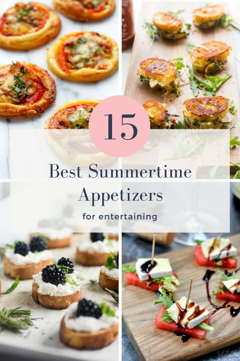 A collection of some of the summer's best appetizers! Best Summer Appetizers, Boat Meals, Summer Appetizer Recipes, Bacon Wrapped Appetizers, Summer Appetizers, One Bite Appetizers, Summer Appetizers Easy, Brie Appetizer, Julie Blanner