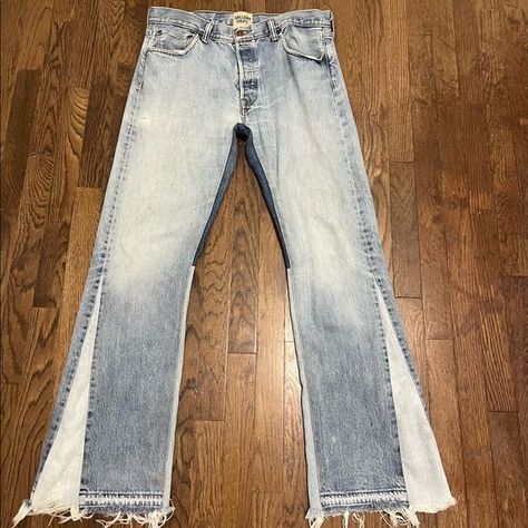 90210 LA Flare Washed Denim Jeans Gallery Department Clothing, Custom Flare Jeans, Flared Jeans Outfit Men, Men Flare Jeans, Flared Jeans Men, Gallery Dept Jeans, Custom Denim Jeans, Jean Custom, Gallery Department