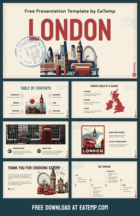 London 13 Ppt Front Page Design, Presentation Layout Ideas, Powerpoint Design Ideas, Presentation Design Ideas, Power Point Design, English Presentation, Ppt Ideas, Best Presentation Templates, Presentation Ideas For School