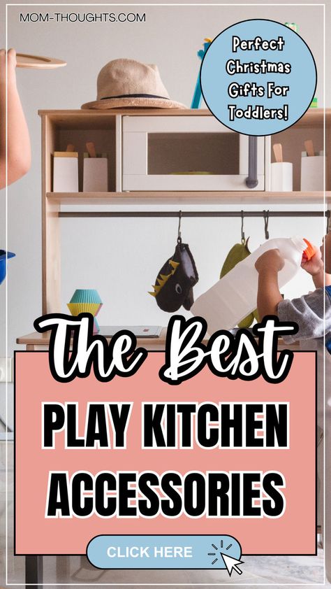 play kitchen accessories Diy Play Kitchen For Older Kids, Toddler Kitchen Makeover, Kids Play Kitchen Makeover, Diy Play Kitchen Accessories, Play Kitchen Organization, Best Play Kitchen, Young Toddler Activities, Disrespectful Kids, Hospital Bag List