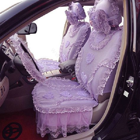 Purple Seat Covers, Pink House Interior, Princess Car, Romantic Princess, Hello Kitty Car, Girly Car Accessories, Car Deco, Purple Car, Purple Interior