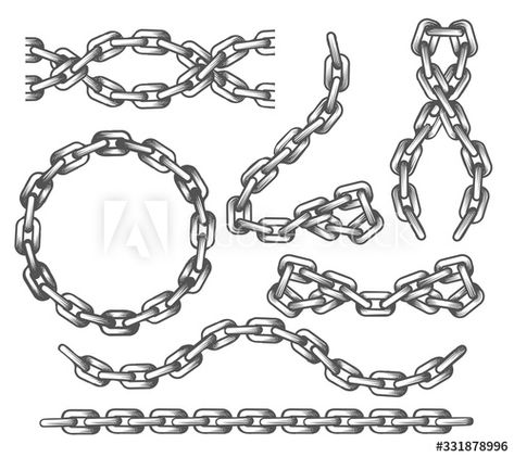 Small Chain Tattoo, Chain Tattoo Stencil, Chain Link Tattoo, Chain Tattoo Design, Royalty Tattoo, Chain Illustration, Koch Tattoo, Chain Vector, Fenrir Tattoo