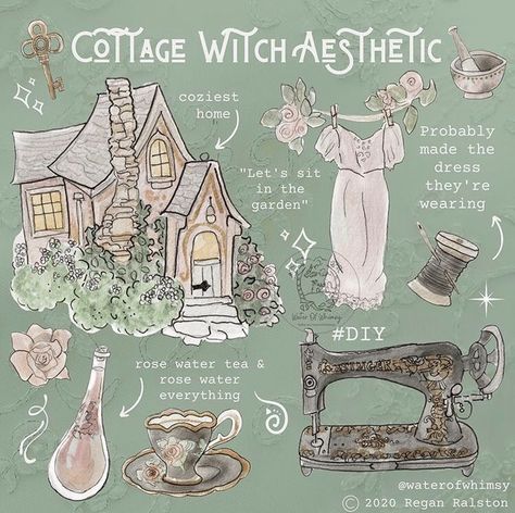 Cottage Witch Hearth Witch Cottagecore Witchcraft Cottage Witch Aesthetic, Witch Aesthetics, Types Of Witches, Whimsy Art, Magia Das Ervas, Witch Cottage, Cottage Witch, Witch Things, Witch Tips