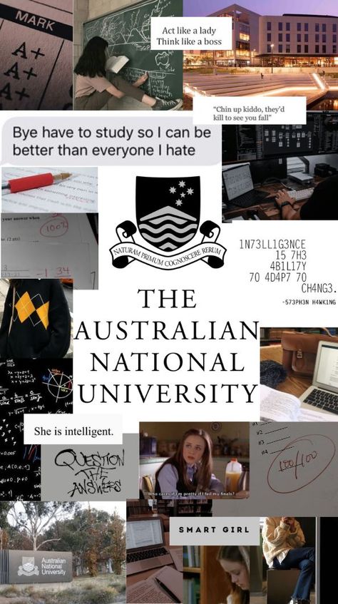 Vision Board Australia, Study Abroad Australia, University Journal, University Inspiration, University Abroad, Study Inspiration Quotes, University Australia, College Vision Board, Australian National University