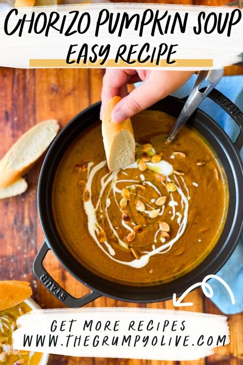 This beautiful chorizo pumpkin soup is the one recipe you need this fall! If you are after the perfect recipe for pumpkin chorizo soup, then this is the one you need to try immediately! Pumpkin Chorizo Soup Zupas, Pumpkin Chorizo Soup, Pumpkin Chorizo, Best Pumpkin Soup, Chorizo Soup Recipes, Soup With Chorizo, Pumpkin Soup Easy, Chorizo Soup, Chorizo Recipe