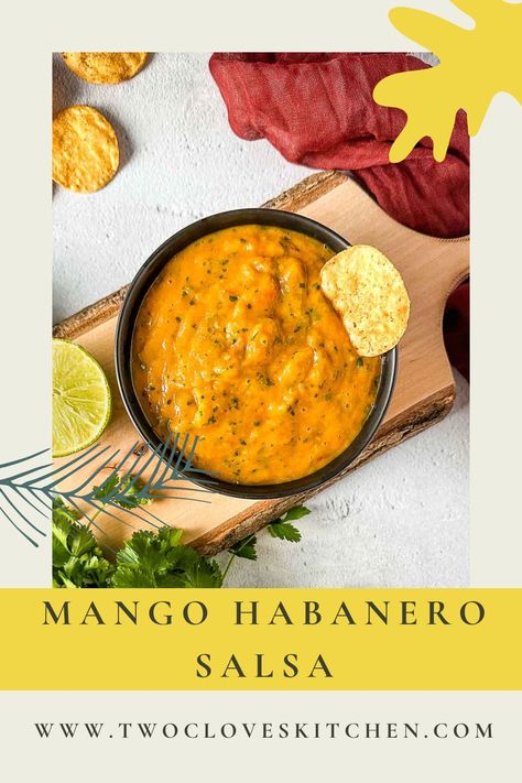 Roasted Mango, Habanero Salsa Recipe, Mango Habanero Salsa, Salsa Canning Recipes, Habanero Salsa, Spicy Salsa, Mango Recipes, Mango Salsa, Salsa Recipe