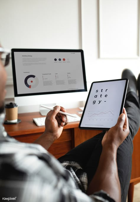 Black man using a digital tablet mockup | premium image by rawpixel.com / Felix Tablet Photography, Ipad Work, Computer Mockup, Man Office, Work Images, Branding Shoot, Digital Tablet, Black Person, Design Guide