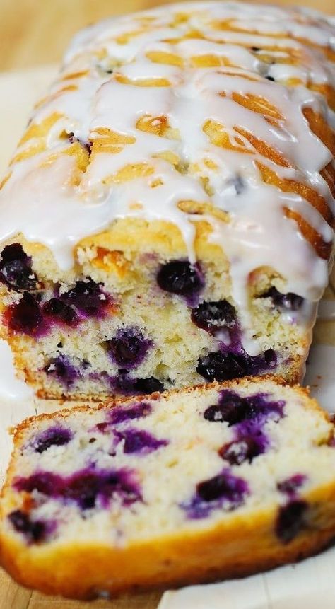 Blueberry Lemon Bread, Breakfast Blueberry, Lemon Blueberry Bread, Lemon Bread, Blueberry Bread, Lemon Glaze, Lemon Blueberry, Glaze, Lemon