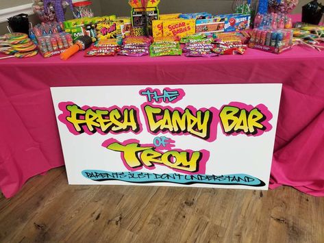 Fresh Prince And Princess Party, Fresh Princess Birthday Party, Fresh Prince Birthday Party, Prince Party Theme, 90s Theme Party Decorations, Prince Baby Shower Theme, Sparkle Birthday Party, Throwback Party, Prince Birthday Party