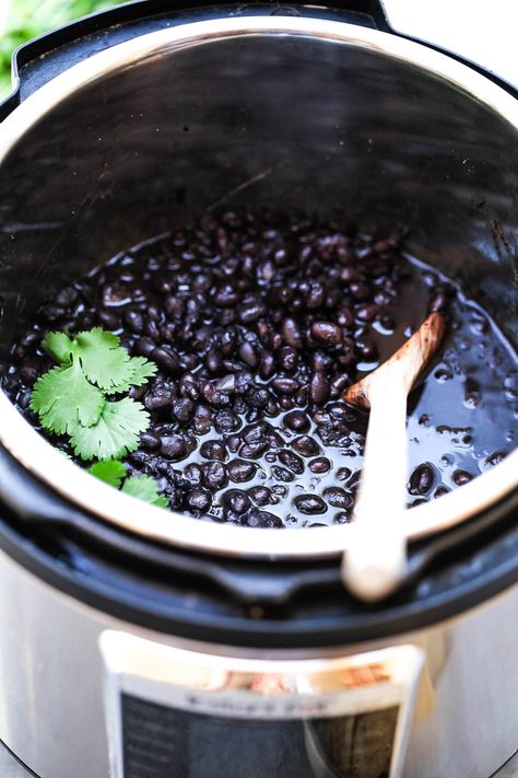 How to cook dry black beans in the Instant Pot. Cooking dry black beans is easier than ever thanks to the Instant Pot. This no-soak Instant Pot black beans recipe turns out perfectly every time. How To Make Black Beans In Instant Pot, Dry Black Beans Instant Pot, Instapot Black Beans No Soak, Instant Pot Black Beans No Soak, Soak Black Beans, Black Beans Instant Pot, Dry Black Beans, Cook Black Beans, Instant Pot Black Beans