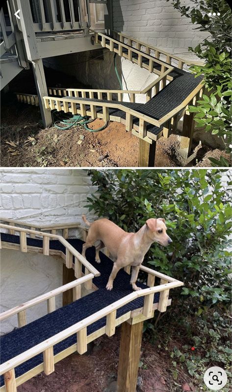 Dog Ramp On Stairs, Dog Ramp Outdoor Decks, Dog Bed With Ramp, Dog Deck Ramp, Ramp For Dogs Over Stairs, Deck Ramp For Dogs, Dog Ramp For Deck, Diy Ramp For Dogs, Diy Dog Ramp For Stairs Outdoor