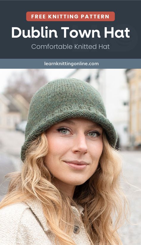 Knitted Ladies Hats, Knitted Hats Women Free Pattern, Cloche Knitting Pattern Free, Knitted Hat Tutorial, Women’s Knitted Hat Patterns, Knitted Fedora Hat Pattern, Knitted Hats Women, Fall Hat Knitting Pattern, Knit Hat Patterns Women's