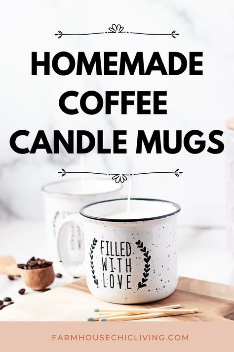 Bring home the aroma of a coffee house with a DIY coffee candle! Follow this recipe to make Coffee Candle Mugs for your home! How To Make Coffee Scented Candles, Homemade Coffee Candles, Candle Mugs, Diy Candles At Home, Diy Coffee Candle, Make Scented Candles, Coffee Cup Candles, Candle Decorating, Cup Candles