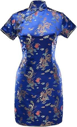 Chinese Prom Dress, Robecca Steam, Ceremonial Clothing, Chinese Style Dress, Dress Loafers, Dress Occasion, Cheongsam Dress, Blue Dragon, Printed Bodycon Dress