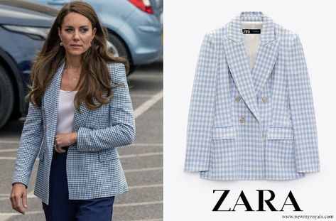 Windsor Family, Gingham Blazer, Royal Clothes, Family Hub, White Tweed, Houndstooth Blazer, Blue Trousers, Royal House, Duchess Catherine