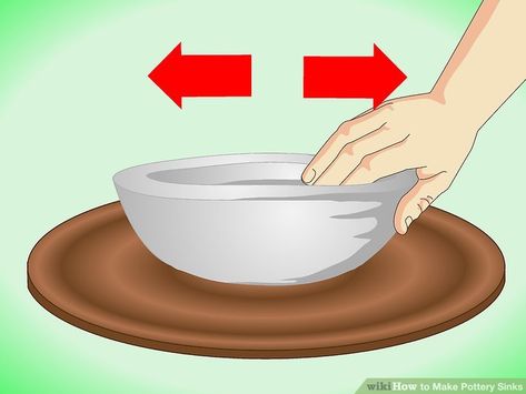 How to Make Pottery Sinks (with Pictures) - wikiHow Vessel Sink Diy, How To Make Pottery, Pottery Sink, Clay Sinks, Hard Water Spots, Drain Pipes, Pottery Kiln, Diy Pottery, Water Spots