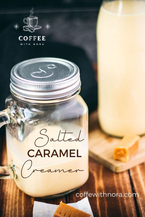 Elevate your coffee experience with our irresistible salted caramel coffee creamer. Enjoy the luxurious taste of caramel blended perfectly with the richness of your favorite brew. Diy Salted Caramel Coffee Creamer, Carmel Creamer Diy, Homemade Salted Caramel Coffee Creamer, Diy Flavored Coffee Creamer, Carmel Coffee Creamer Recipe, Salted Caramel Creamer Recipe, Carmel Coffee Creamer, Homemade Caramel Coffee Creamer, Salted Caramel Creamer