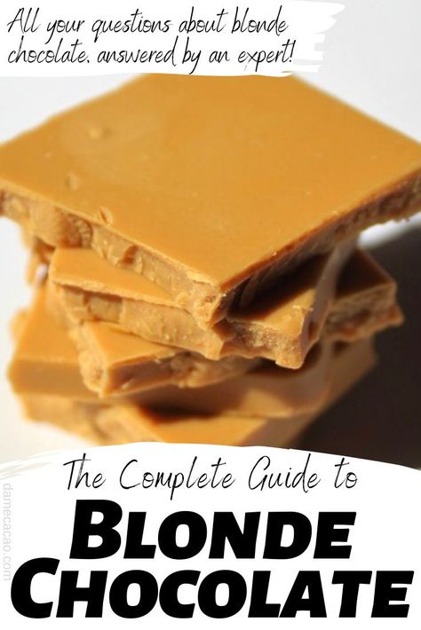 Blond Chocolate Recipes, Blonde Chocolate Recipes, Chocolate Tricks, White Chocolate Recipe, Blonde Chocolate, Brownie Desserts Recipes, Ruby Chocolate, Caramelized White Chocolate, Choco Chocolate