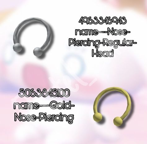 Bloxburg Nose Piercing Codes, Bloxburg Accessories, Accessory Codes, Nose Peircing, Id Roblox, Roblox Accessories, Emo Outfit Ideas, Bloxburg Clothes, Roblox Brookhaven