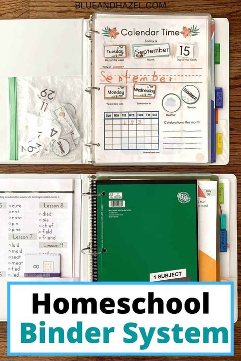 How To Plan Homeschool Week, Homeschool Kindergarten Schedule Curriculum, Homeschool Classroom Setup Preschool, Kindergarten Homeschool Subjects, Homeschool Folder Ideas, Homeschool Centers Work Stations, Storing Homeschool Work, Learning Binder For Kindergarten, Homeschool Store Ideas