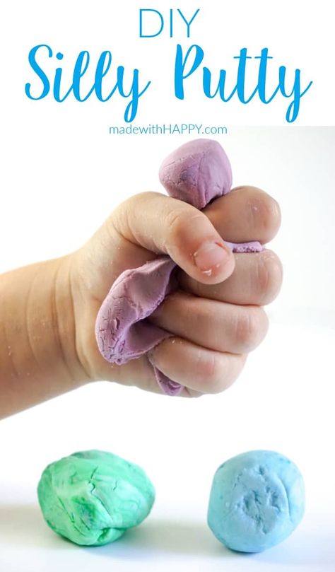 DIY Silly Putty. Homemade Slime with two ingredients. Summer activities with kids. Homemade Silly Putty. Two ingredient slime. How To Make Puddy, November Crafts For Kids, How To Make Putty, Homemade Putty, Silly Putty Recipe, Diy Silly Putty, Homemade Silly Putty, Putty Recipe, Sand Play Dough