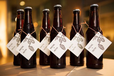 Beer Wedding Favors, Beer Themed Wedding, Wedding Favors Ideas, Wine Wedding Favors, Beer Cozy, Denver Wedding Photography, Wedding Favours Sign, Tags Design, Beer Wedding